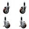 Service Caster 3.5'' SS Maroon Poly Wheel Swivel 1-1/8'' Expanding Stem Caster Set 2 Brakes, 4PK SCC-SSEX20S3514-PPUB-MRN-2-TLB-2-118 - alternate 1